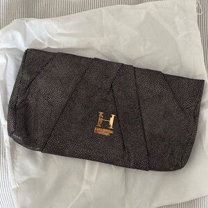 Halston Leather Clutch
